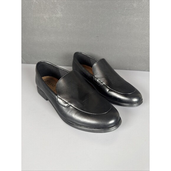 Solanz Sole Comfort Banks Women’s Size‎ 7 M Black Slip On Loafers - Picture 2 of 9